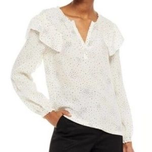 Maje Ruffle Star Blouse Cream 1